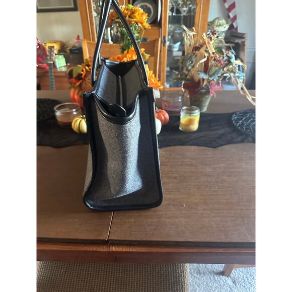 Kate Spade New York Black/Grey Ella Felt and Leather Large Top Zip Tote EUC 499 - Picture 10 of 16